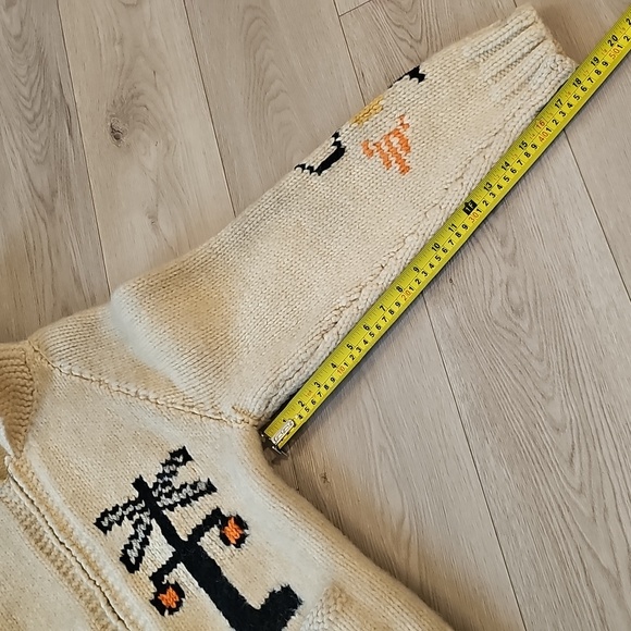 Vintage Wool Cowichan Style Locomotive Train Cardigan Sweater, XS/Sm *Wear - Picture 16 of 16